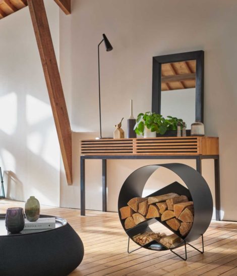 range-bûches intérieur toscan