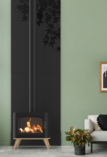 protection murale pour poele à bois design