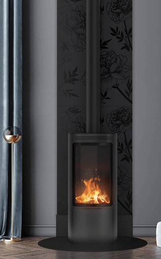 plaque de protection murale pour poele en acier noir